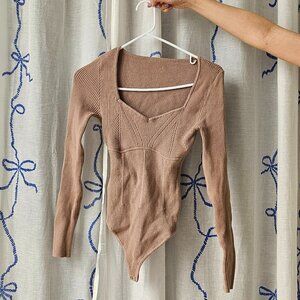 American Eagle Knit Corset Bodysuit